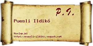 Puesli Ildikó névjegykártya
